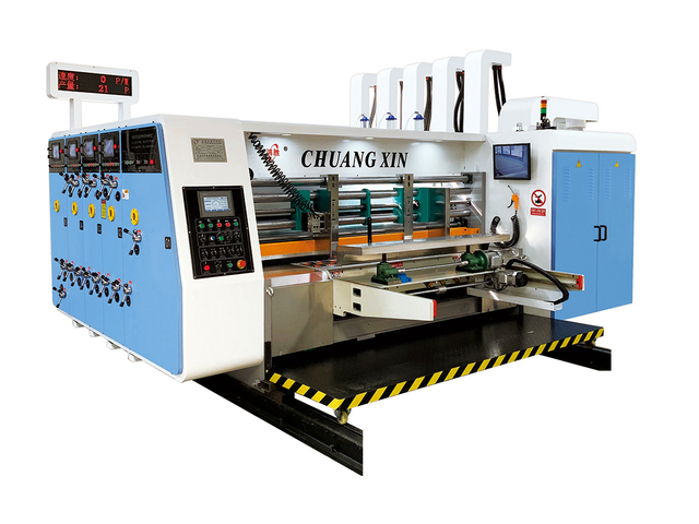 Flexo-printer Slotter-stansmachine met stapelaar